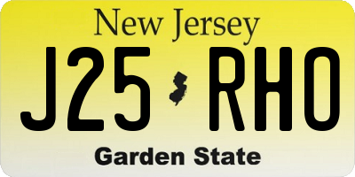 NJ license plate J25RHO