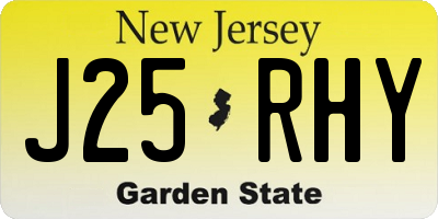 NJ license plate J25RHY