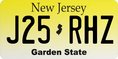 NJ license plate J25RHZ