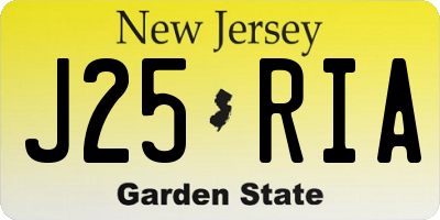 NJ license plate J25RIA