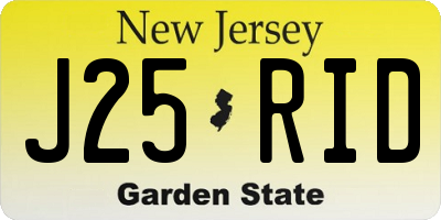 NJ license plate J25RID