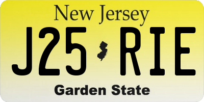 NJ license plate J25RIE