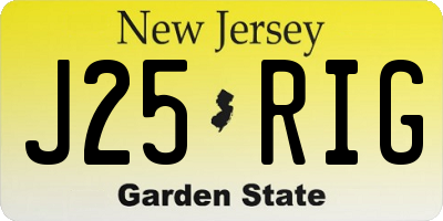 NJ license plate J25RIG