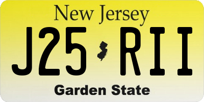 NJ license plate J25RII