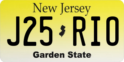 NJ license plate J25RIO