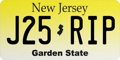 NJ license plate J25RIP