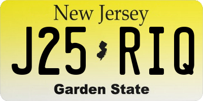 NJ license plate J25RIQ