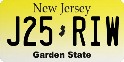 NJ license plate J25RIW
