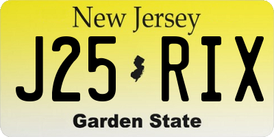 NJ license plate J25RIX