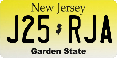 NJ license plate J25RJA