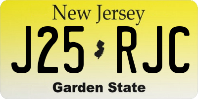 NJ license plate J25RJC