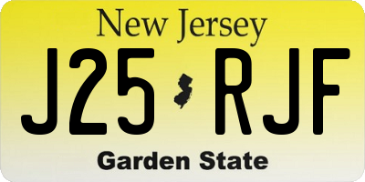 NJ license plate J25RJF