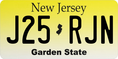 NJ license plate J25RJN