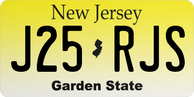 NJ license plate J25RJS