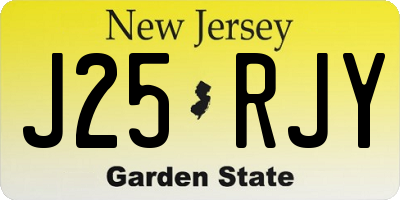 NJ license plate J25RJY