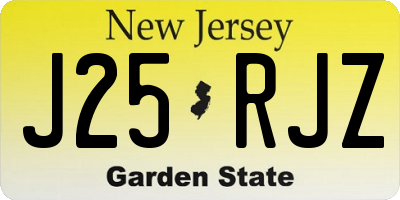 NJ license plate J25RJZ