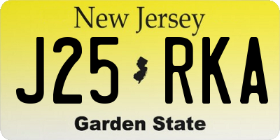NJ license plate J25RKA