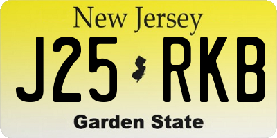 NJ license plate J25RKB