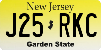 NJ license plate J25RKC
