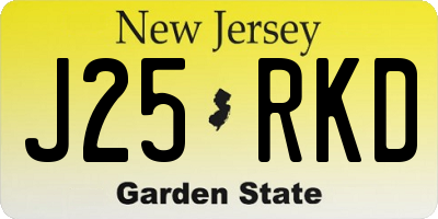 NJ license plate J25RKD