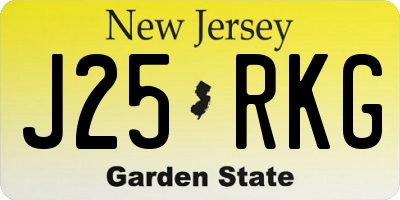 NJ license plate J25RKG
