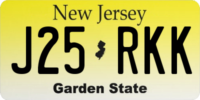 NJ license plate J25RKK