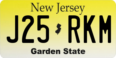 NJ license plate J25RKM