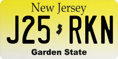 NJ license plate J25RKN