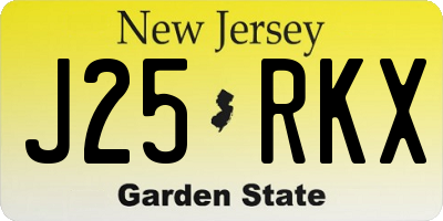 NJ license plate J25RKX