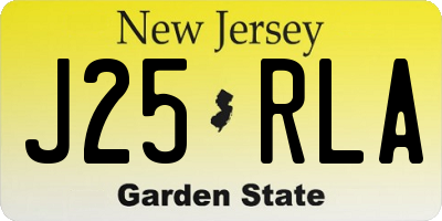 NJ license plate J25RLA