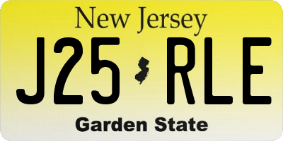 NJ license plate J25RLE