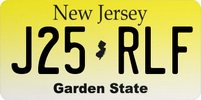 NJ license plate J25RLF