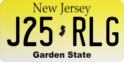 NJ license plate J25RLG