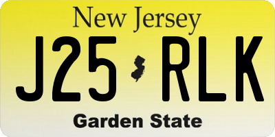 NJ license plate J25RLK