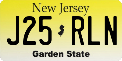 NJ license plate J25RLN
