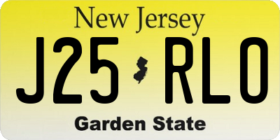 NJ license plate J25RLO
