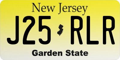 NJ license plate J25RLR