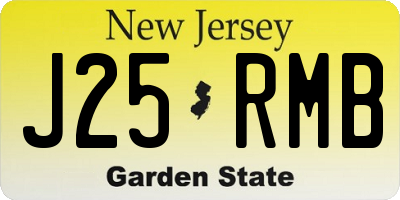 NJ license plate J25RMB