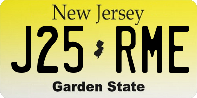 NJ license plate J25RME