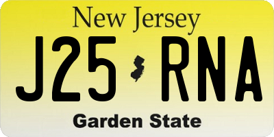 NJ license plate J25RNA