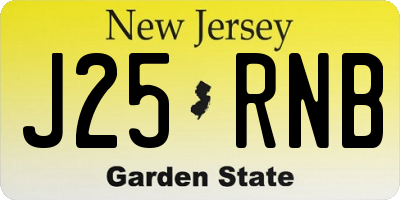 NJ license plate J25RNB