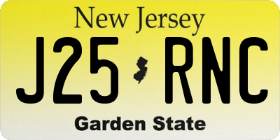 NJ license plate J25RNC