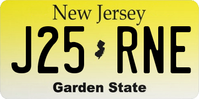NJ license plate J25RNE