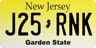 NJ license plate J25RNK