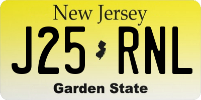 NJ license plate J25RNL