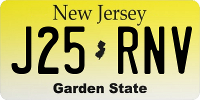 NJ license plate J25RNV