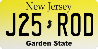 NJ license plate J25ROD