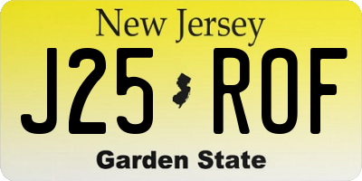 NJ license plate J25ROF