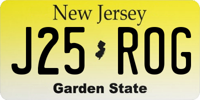 NJ license plate J25ROG
