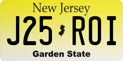 NJ license plate J25ROI